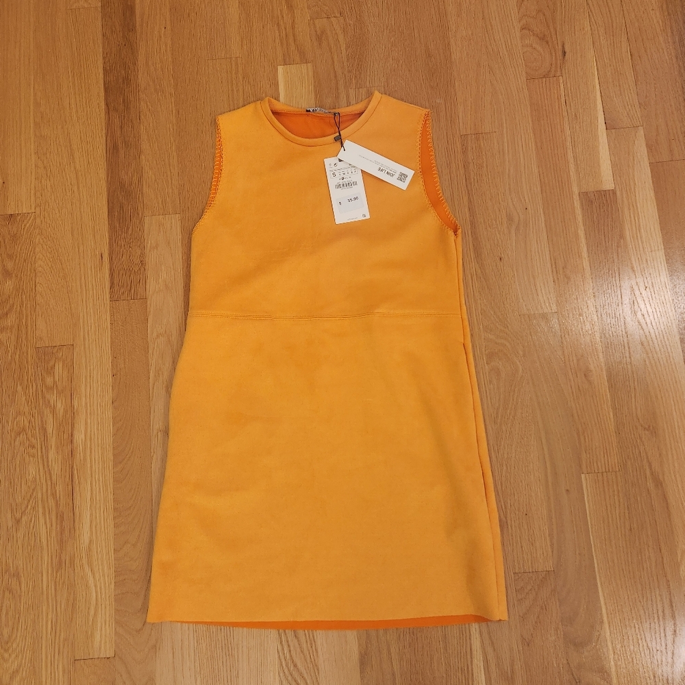 Vibrant Orange Sleeveless Dress